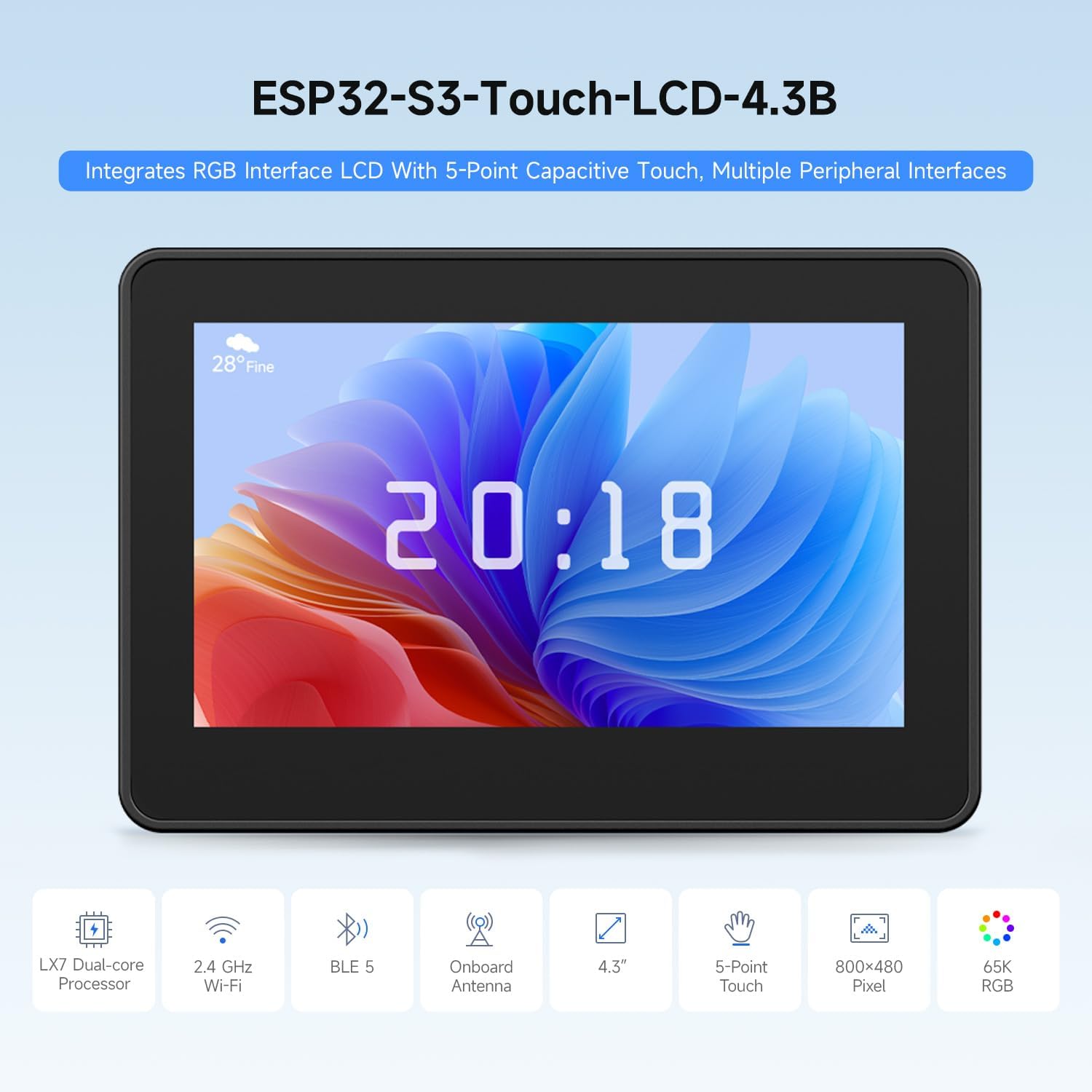 Waveshare ESP32-S3 4.3inch IPS - Lolin S3 recension och pris