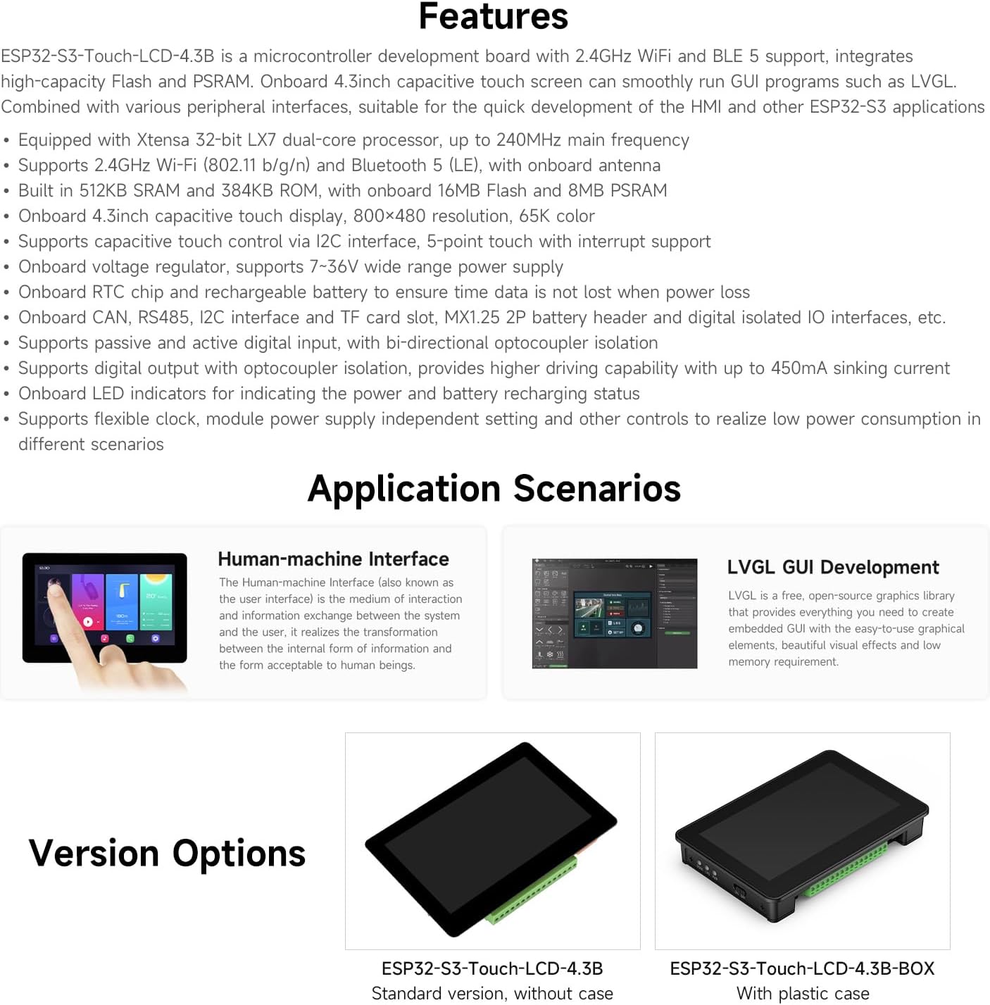Waveshare ESP32-S3 4.3inch IPS - Lolin S3 recension och pris