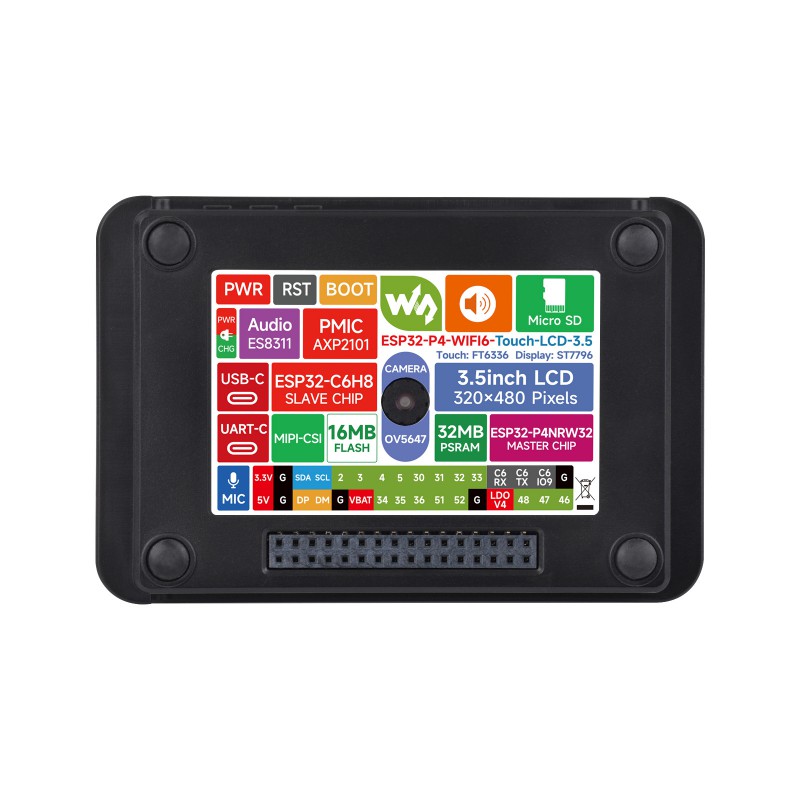Waveshare ESP32-P4 Wi-Fi 6 Vis - Waveshare Esp32 recension och pris